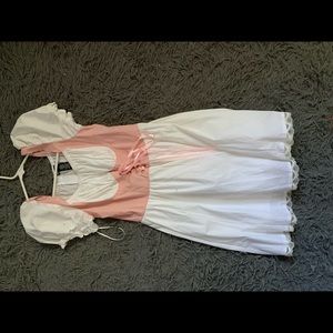 Pink and white dress